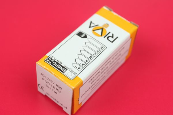 Glühlampe Riva B15d 235Volt/15Watt 22x48mm für Overlock und Nähmaschie